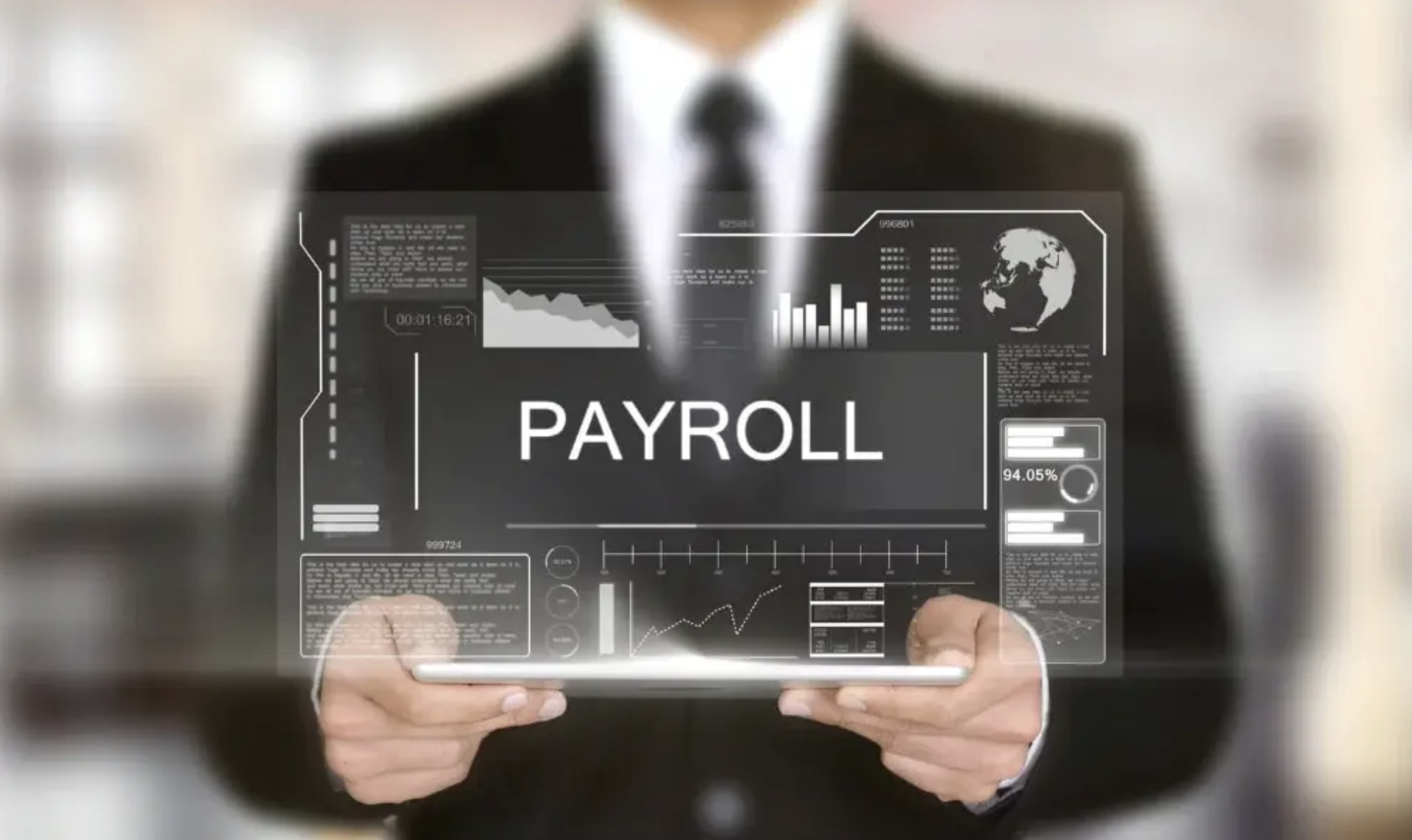 Payroll processing dashboard interface